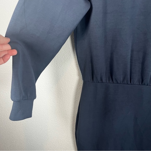 Armani Exchange Logi Sweatshirt Midi Dress Slate Blue Md - Picture 4 of 9